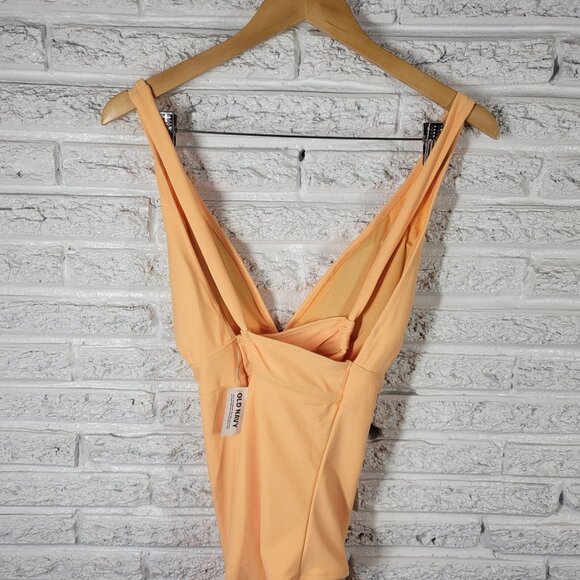 Old Navy Womens Swimsuit Extra Large One Piece Orange Lined Criss Cross ORA12E - Picture 6 of 13